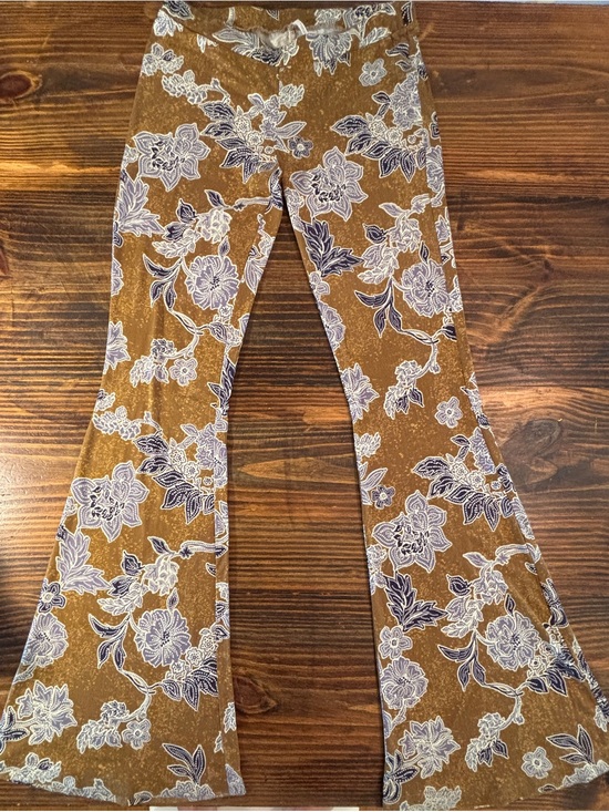 Free People Pants - Free People Make A Statement Flare Pants in Bronze Combo Stretch Women’s XS